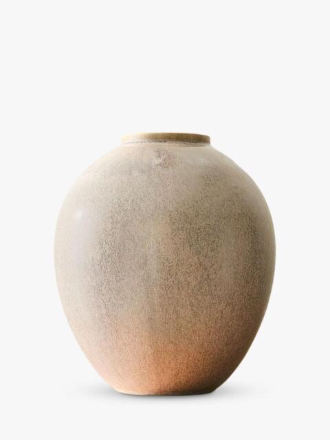 West Elm Orla Ceramic Barrel Vase, H29cm, Grey - image 1