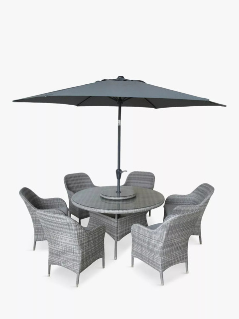 LG Outdoor Monte Carlo 6-Seater Round Garden Dining Table & Chairs Set