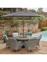 LG Outdoor Monte Carlo 6-Seater Round Garden Dining Table & Chairs Set - thumbnail 2