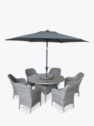 LG Outdoor Monte Carlo 6-Seater Round Garden Dining Table & Chairs Set - thumbnail 1