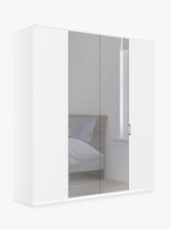 John Lewis Elstra 200cm Mirrored 4 Hinged Doors Wardrobe - thumbnail 1