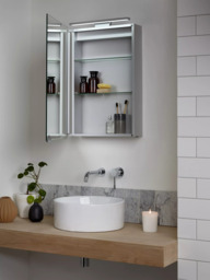 John Lewis Ariel Single Mirrored and Illuminated Bathroom Cabinet - thumbnail 3