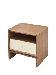 west elm Miles Bedside Table, Ivory Lacquer/Toasted Oak - thumbnail 6