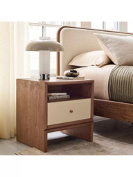 west elm Miles Bedside Table, Ivory Lacquer/Toasted Oak - thumbnail 2