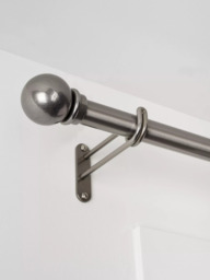 John Lewis Select Classic Eyelet Curtain Pole with Ball Finial, Wall Fix, Dia.25mm - thumbnail 2