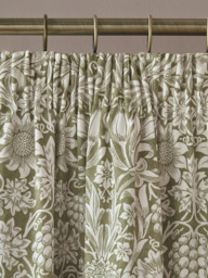 William Morris At Home Sunflower Pair Blackout Lined Pencil Pleat Curtains, Dark Olive - thumbnail 3