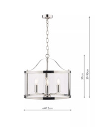 Laura Ashley Harrington 3 Arm Glass Ceiling Light - thumbnail 6