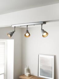 John Lewis Baldwin 3 Spotlight Ceiling Bar, Silver - thumbnail 5