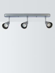 John Lewis Baldwin 3 Spotlight Ceiling Bar, Silver - thumbnail 2
