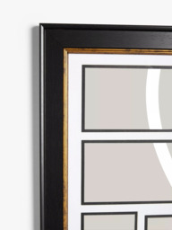 John Lewis Multi-aperture Photo Frame, 13 Photo, Black/Gold - thumbnail 2