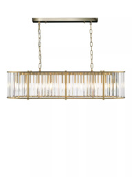 Där Kiran Glass 7 Arm Bar Ceiling Light, Black - thumbnail 3