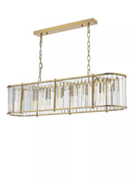 Där Kiran Glass 7 Arm Bar Ceiling Light, Black - thumbnail 2