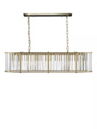 Där Kiran Glass 7 Arm Bar Ceiling Light, Black - thumbnail 4