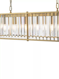 Där Kiran Glass 7 Arm Bar Ceiling Light, Black - thumbnail 5