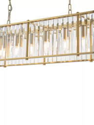 Där Kiran Glass 7 Arm Bar Ceiling Light, Black - thumbnail 6