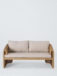 John Lewis Cove Woven 2-Seater Garden Sofa, Natural - thumbnail 2