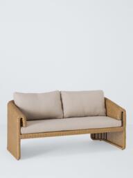 John Lewis Cove Woven 2-Seater Garden Sofa, Natural