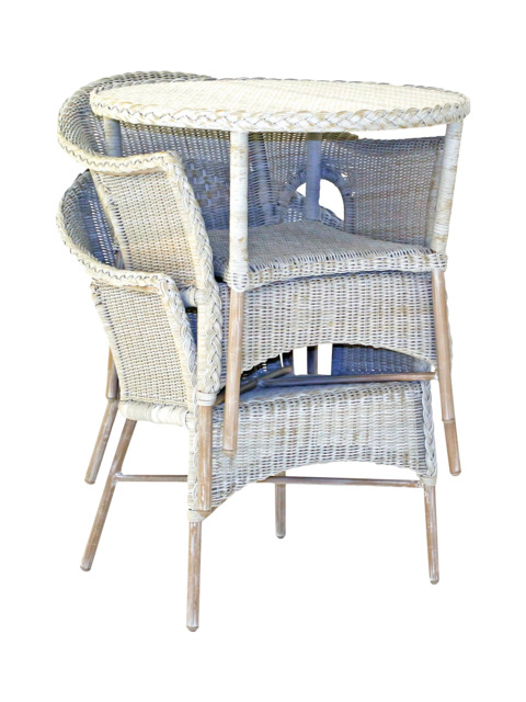 Daro Cebu 2-Seater Garden Bistro Table & Chairs Set, Antique White Wash - image 1