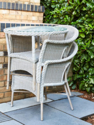 Daro Cebu 2-Seater Garden Bistro Table & Chairs Set, Antique White Wash - thumbnail 2