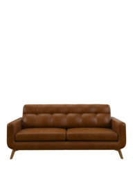 John Lewis Barbican Grand 4 Seater Leather Sofa, Light Leg - thumbnail 5
