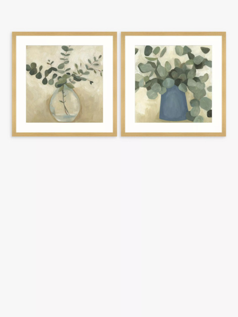 John Lewis Emma Scarvey 'Still Life' Framed Print & Mount, Set of 2, 61.5 x 61.5cm, Green/Multi - image 1