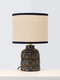 John Lewis Sasha Ceramic Table Lamp, Blue - thumbnail 2