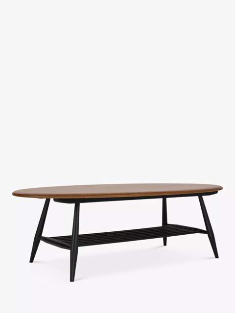 ercol for John Lewis Bellingdon Oval Coffee Table Ash/Black - image 1