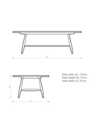 ercol for John Lewis Bellingdon Oval Coffee Table Ash/Black - thumbnail 6