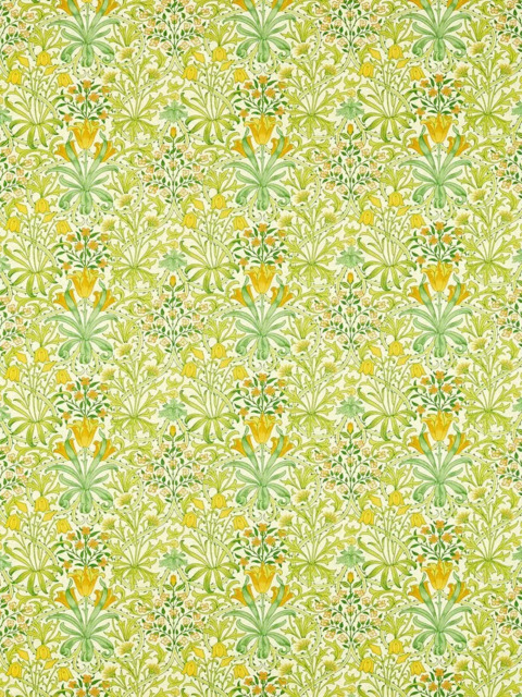 Morris & Co. Ben Pentreath Woodland Weeds Made to Measure Curtains or Roman Blind, Sap Green - image 1