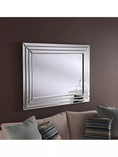Yearn Cavello Bevelled Glass Rectangular Wall Mirror, Clear - image 1