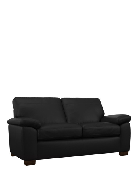 John Lewis Camden Medium 2 Seater Leather Sofa, Dark Leg - image 1