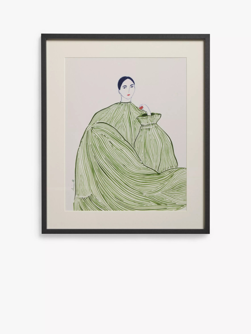 john lewis green dress La Poire 'Green Dress' Framed Print & Mount, by John Lewis & Partners Ladies dresses