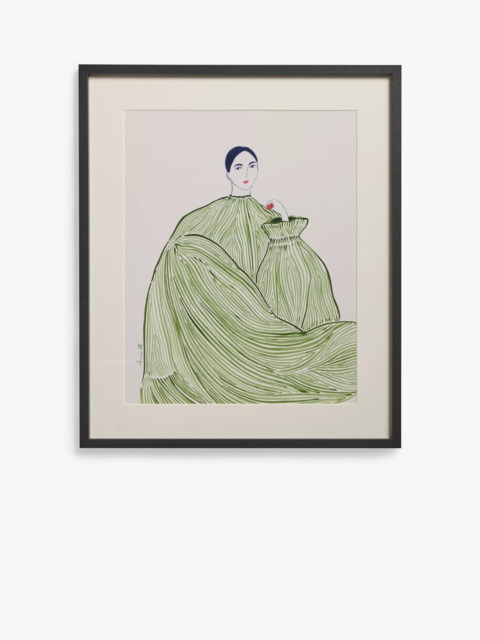 John Lewis La Poire 'Green Dress' Framed Print & Mount, Green by John Lewis  & Partners | uFurnish.com