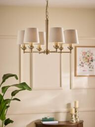 Laura Ashley Sullivan 6 Arm Pendant Ceiling Light, Champagne - thumbnail 2