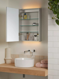 John Lewis Enclose Single Mirrored and Illuminated Bathroom Cabinet - thumbnail 4