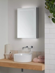 John Lewis Enclose Single Mirrored and Illuminated Bathroom Cabinet - thumbnail 2