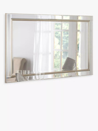 Yearn Rectangular Wood Framed Wall Mirror, Champagne - thumbnail 2