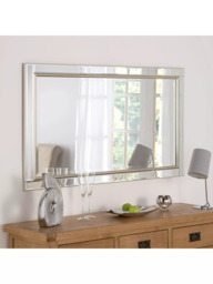 Yearn Rectangular Wood Framed Wall Mirror, Champagne - thumbnail 1