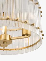 John Lewis Textured Glass Pendant Ceiling Light, Antique Brass - thumbnail 4