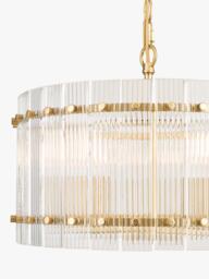 John Lewis Textured Glass Pendant Ceiling Light, Antique Brass - thumbnail 3