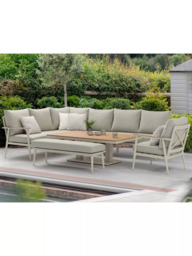 Bramblecrest RHS Wisley 7-Seater Garden L-Shaped Sofa Set with Height Adjustable Table, Mocha - thumbnail 4