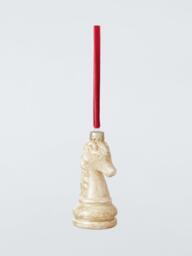 John Lewis The Curator Chess Knight Bauble, Cream