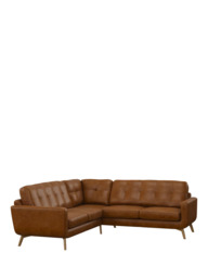 John Lewis Barbican Leather Corner Sofa, Light Leg - thumbnail 1