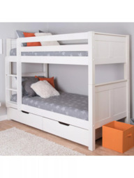 Stompa Classic Kids Originals Bunk Bed with 2x Trundle Drawers, FSC-Certified (Pine), White - thumbnail 2