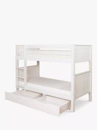 Stompa Classic Kids Originals Bunk Bed with 2x Trundle Drawers, FSC-Certified (Pine), White - thumbnail 1