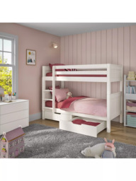 Stompa Classic Kids Originals Bunk Bed with 2x Trundle Drawers, FSC-Certified (Pine), White - thumbnail 4