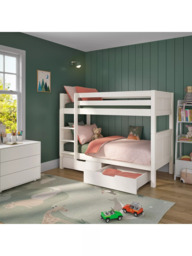 Stompa Classic Kids Originals Bunk Bed with 2x Trundle Drawers, FSC-Certified (Pine), White - thumbnail 5