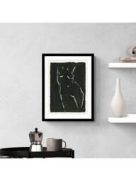 John Lewis Harlie Briggs 'Echo Figurative' Framed Print & Mount, 42 x 32cm, Black/Beige - thumbnail 2