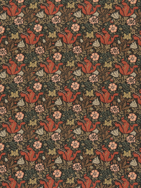 Morris & Co. Compton Made to Measure Curtains or Roman Blind, Faded Terracotta - image 1