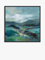 John Lewis Silvia Vassileva 'Turquoise Slopes' Framed Canvas Print, 84 x 84cm, Blue - thumbnail 1